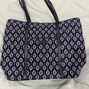 Vera Bradley Navy and White Patterned Tote